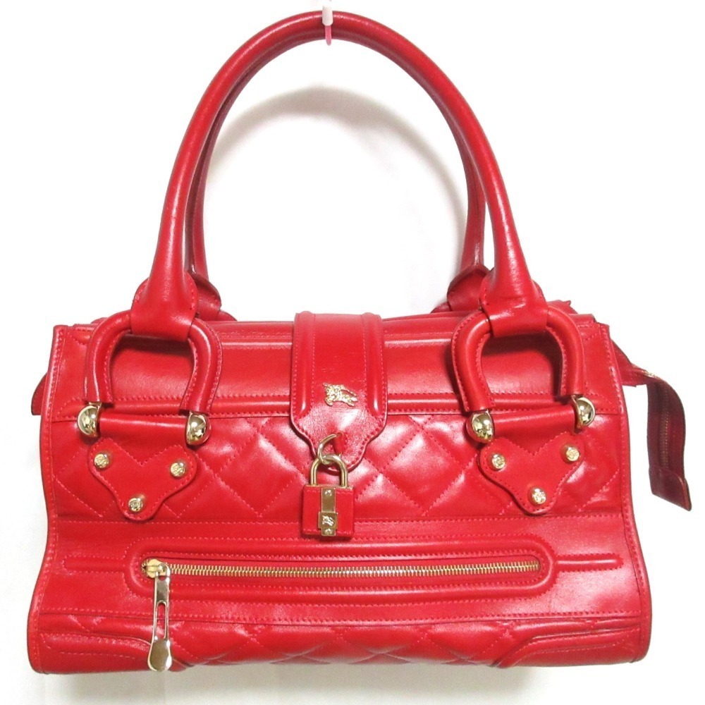 Burberry Quilted Leather Tote Bag Red